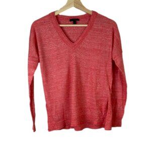 J. Crew Merino Linen Pink V-Neck Sweater Size Extra Small